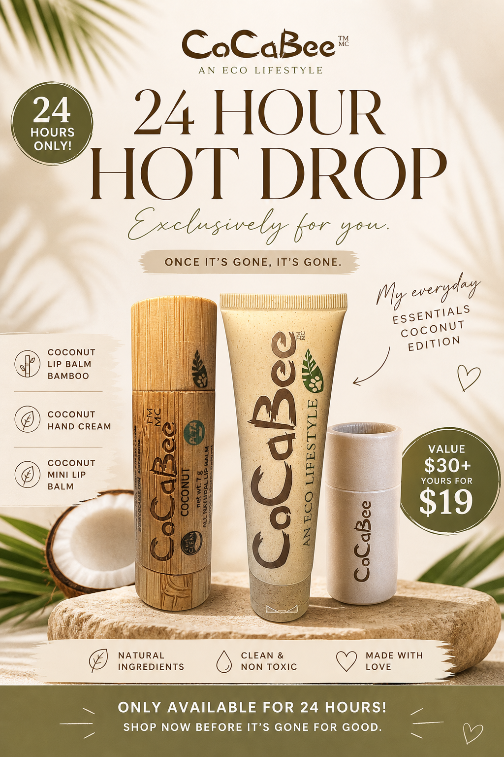 24-Hour Coconut Essentials Bundle $19 (Until Sold Out)